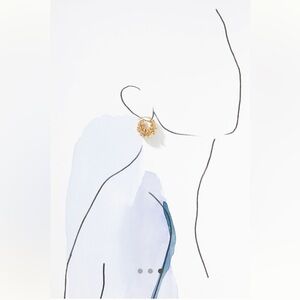 Anthropologie Gold Crystal Wire Hoop Earrings